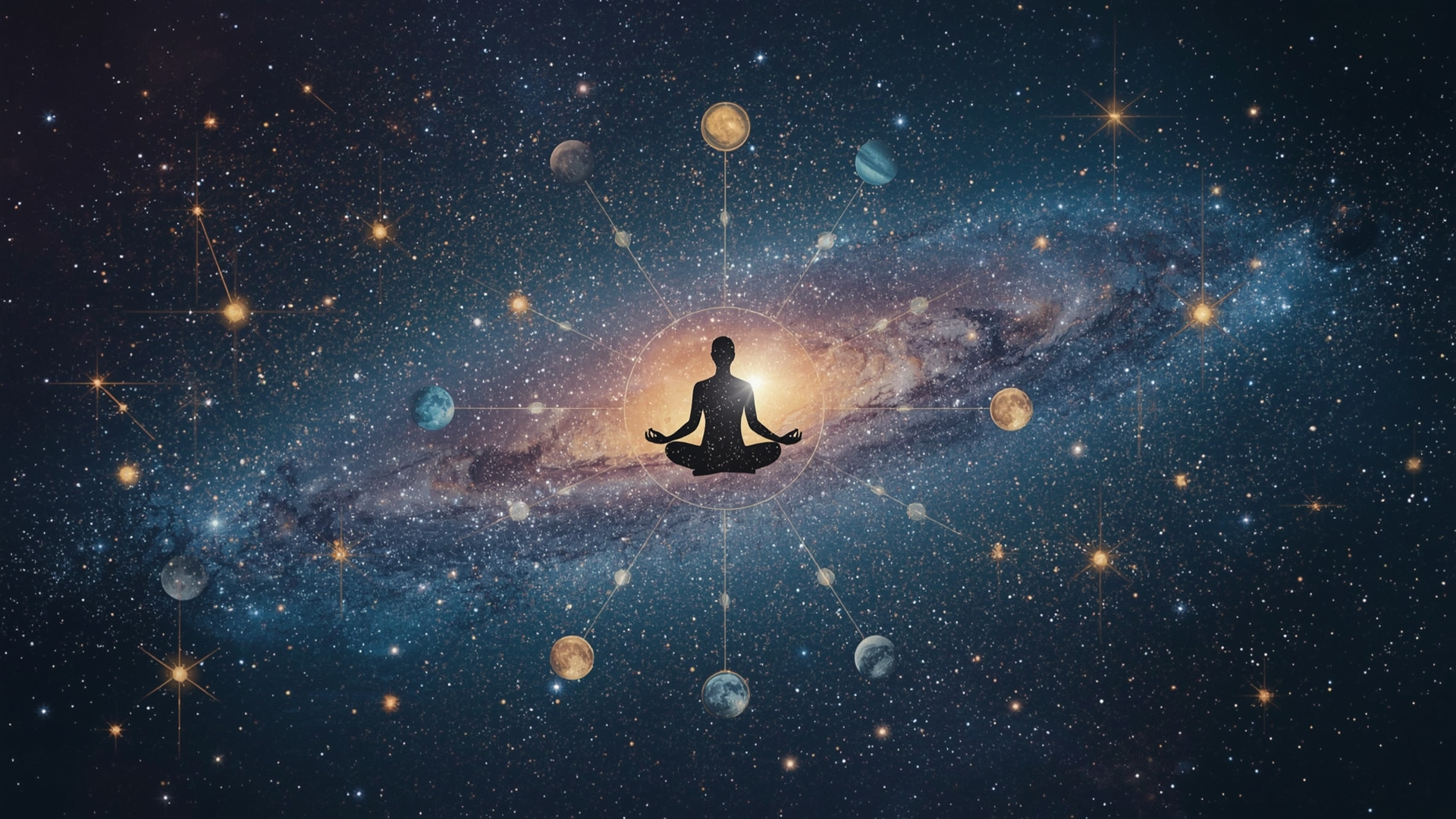 Desvendando o Cosmos: Astrologia e Autoconhecimento: Mulher contemplando os astros e seu mapa astral.